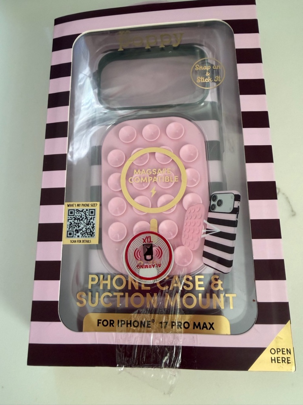 XO PoppyPink MagSafe-Compatible Phone Case & Suction Mount for iPhone 17 Pro Max - Picture 2 of 4